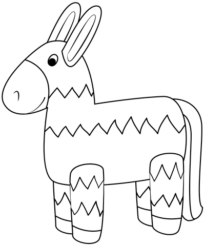 Donkey Pinata Coloring Page